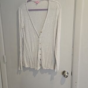 Lilly Pulitzer Light Gray Soft Cardigan